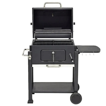 Barbecue à charbon Wilson rectangulaire avec couvercle 2 roulettes 114x72H108cm
